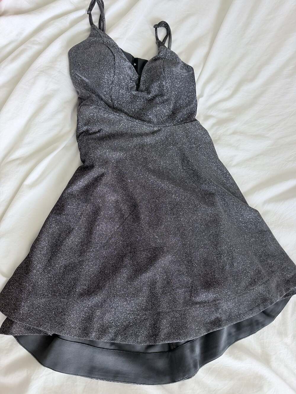 Speechless Metallic Glitter Lurex Open Back Skater Dress Size 5